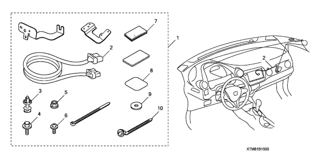 2014 Honda Insight XM Satellite Radio Attachment Diagram