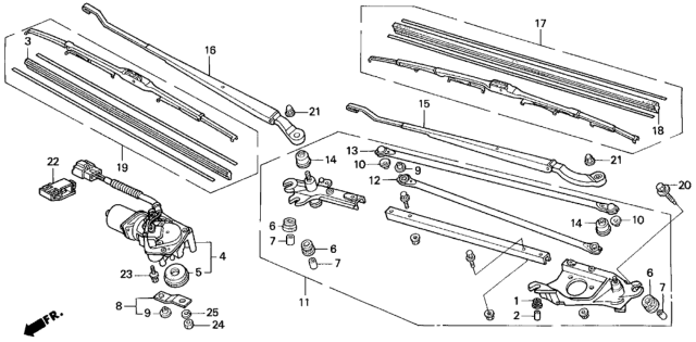 1993 Honda Del Sol Front Windshield Wiper Diagram