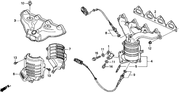 1996 Honda Del Sol Cover, Exhuast Manifold Diagram for 18120-P2A-000