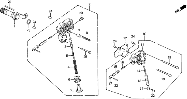 1990 Honda Civic 5 Door DX KA 4AT AT Regulator - Lock-Up Valve Diagram