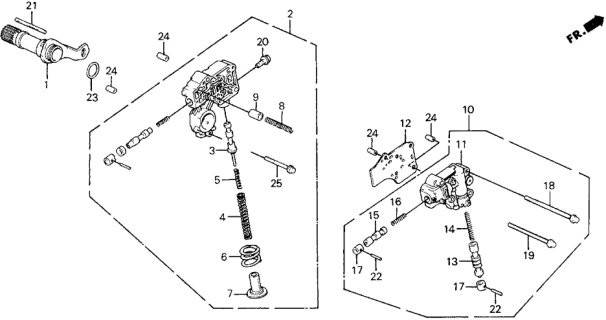 1989 Honda Civic AT Regulator - Lock-Up Valve Diagram