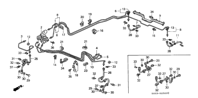 1990 Honda CRX Brake Lines Diagram