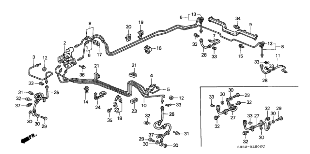 1990 Honda CRX Hose, Rear Brake (Nichirin) Diagram for 46430-SH3-937