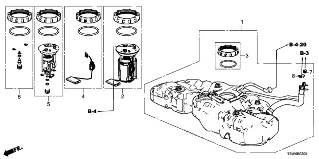 2014 Honda Accord Hybrid Set, Meter Complete Diagram for 17047-T3W-A00