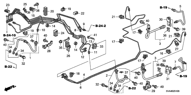 2006 Honda Civic 2 Door LX KA 5MT Brake Lines (ABS) (Drum) Diagram