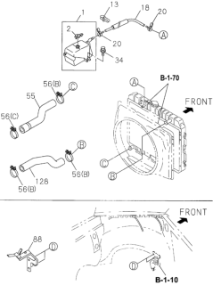 1996 Honda Passport Hose, Water Radiator Outlet Diagram for 8-97106-245-0