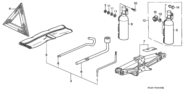 2000 Honda Civic Tools - Jack Diagram