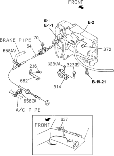 1996 Honda Passport Clip, Accelerator Control Cable Diagram for 8-94323-658-1