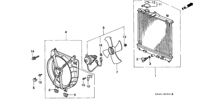 1992 Honda Civic Radiator (Toyo) Diagram for 19010-P28-A02