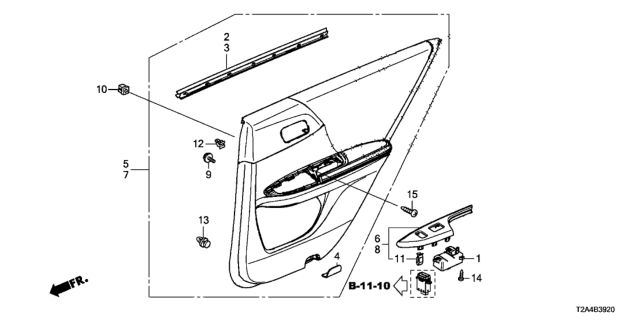 2013 Honda Accord Weatherstrip,L RR Door In Diagram for 72875-T2F-A01