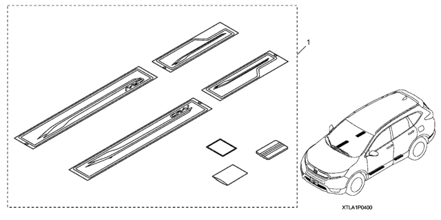2021 Honda CR-V Hybrid Door Sill Protection Film Diagram
