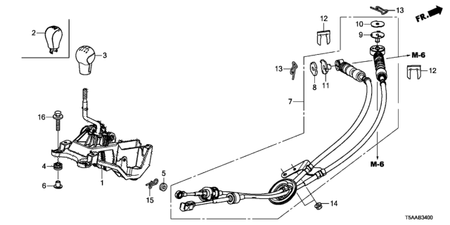 2020 Honda Fit Lever Sub-Assy., Change Diagram for 54100-T5A-013