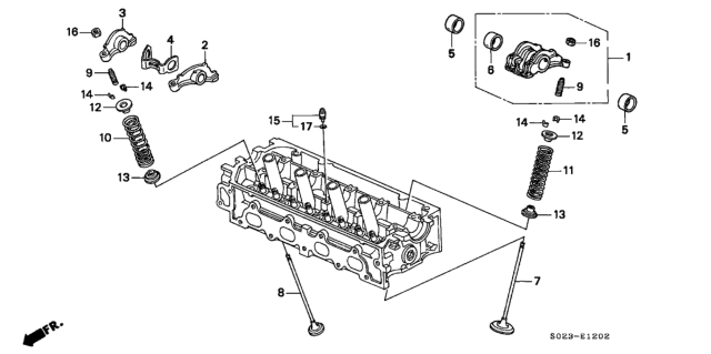 1997 Honda Civic Arm Assembly, Intake Rocker Diagram for 14620-P2R-A00