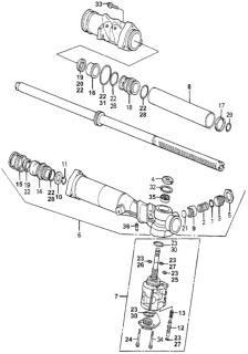 1981 Honda Accord Gasket, Retainer Diagram for 53628-SA1-950