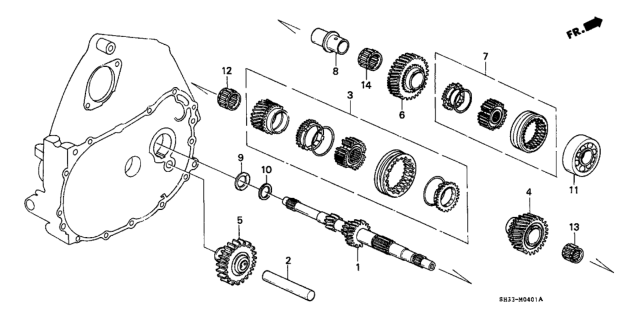 1991 Honda Civic 5MT Mainshaft Diagram