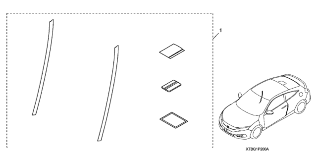 2017 Honda Civic DOOR EDGE FILM Diagram for 08P20-TBG-101A