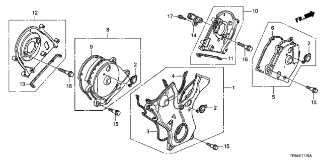 2013 Honda Crosstour 5 Door EXL (4WD) KA 6AT Timing Belt Cover (V6) Diagram