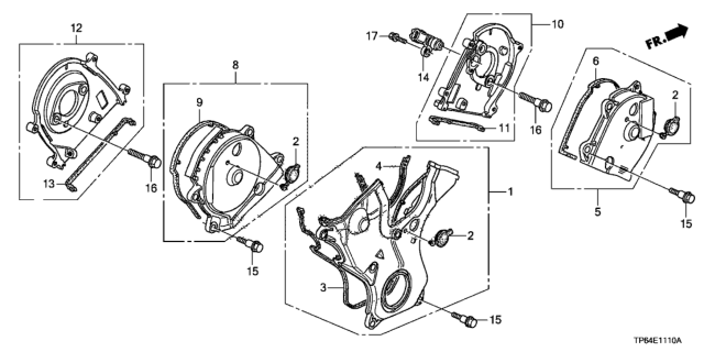 2013 Honda Crosstour Timing Belt Cover (V6) Diagram