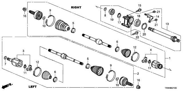2020 Honda Clarity Plug-In Hybrid Set Diagram for 44310-TRW-305