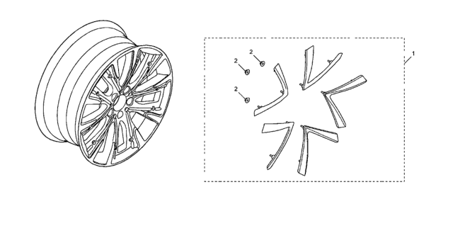 2020 Honda Accord Wheel Accents (Chrome) Diagram