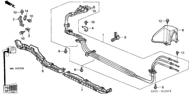 2001 Honda Insight IMA Main Cable - Stay Diagram