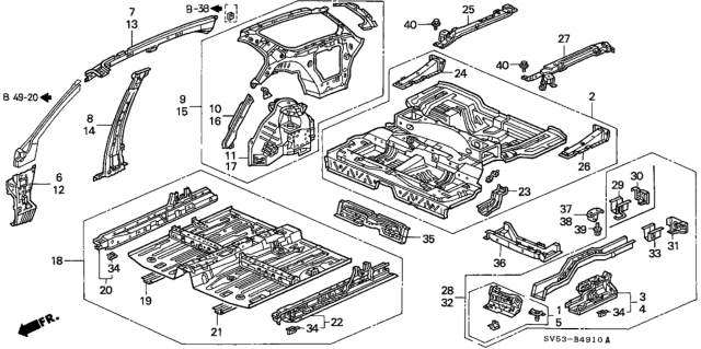 1996 Honda Accord Inner Panel Diagram