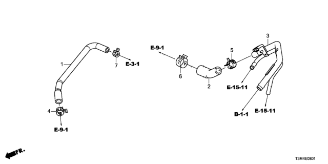 2017 Honda Accord Breather Tube (V6) Diagram