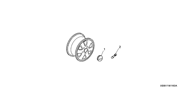 2003 Honda Pilot Wheel, Aluminum (16") Diagram for 08W16-S9V-100A