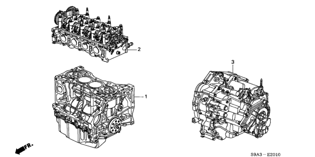 2004 Honda CR-V Transmission Assembly (Dot) (Automatic) Diagram for 20021-PRV-A00