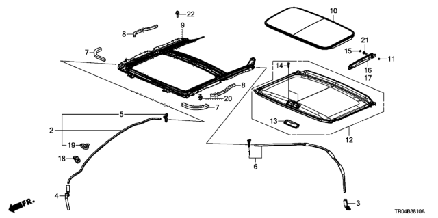 2012 Honda Civic Frame, Sunroof Diagram for 70100-TL0-G21