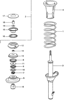 1981 Honda Civic 4 Door ** (1500) KH HMT Front Shock Absorber Diagram
