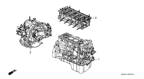 2001 Honda Prelude Engine Assy. - Transmission Assy. Diagram