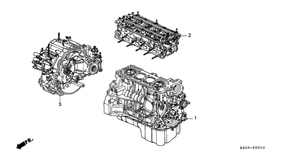 1998 Honda Prelude General Assy., Cylinder Block Diagram for 10002-P5M-A21