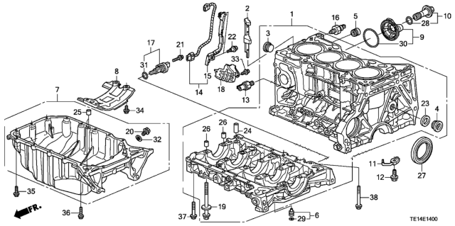 2012 Honda Accord Cylinder Block - Oil Pan (L4) Diagram