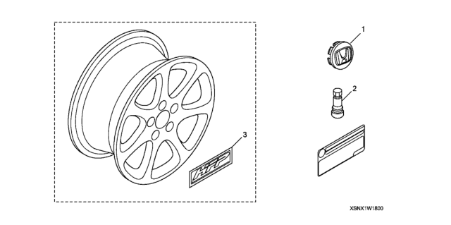 2007 Honda Civic Wheel, Alloy (18") Diagram for 08W18-SVB-100