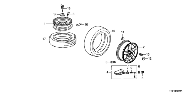 2012 Honda Civic Nut, Wheel (Sato Rashi) Diagram for 90381-S87-A01