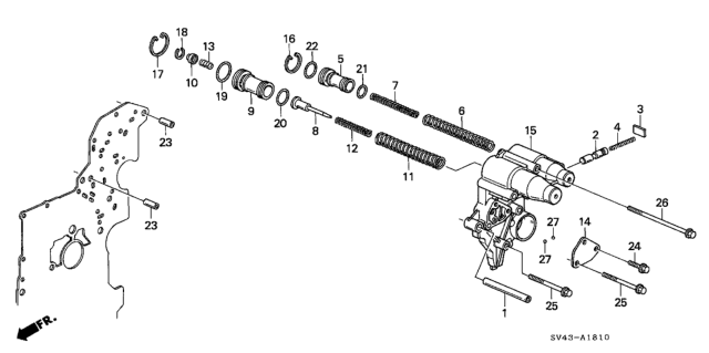 1995 Honda Accord Pipe (10X60) Diagram for 22744-PY4-000