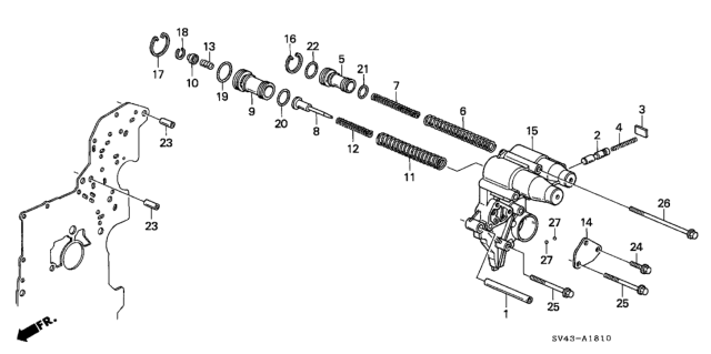 1995 Honda Accord Cover, Accumulator Body Diagram for 27815-P0Z-000