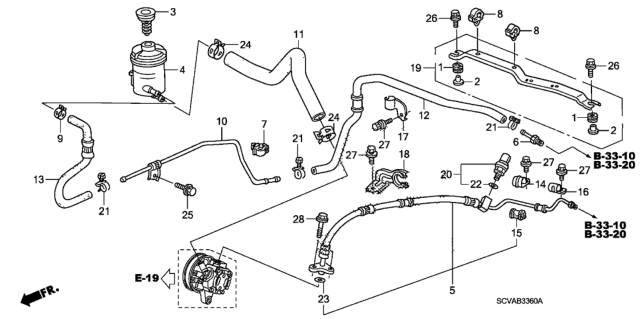 2010 Honda Element Clamp, Feed Hose Diagram for 53775-SCV-A00