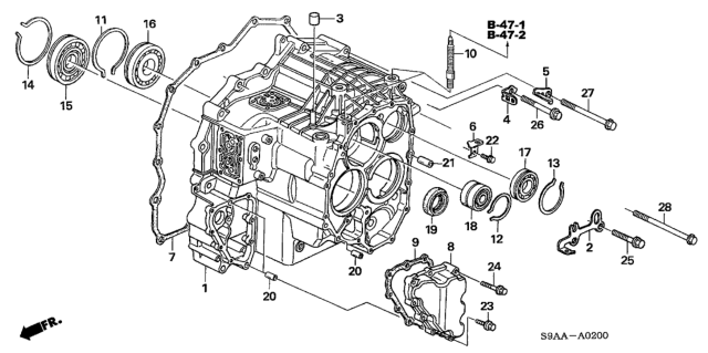 2006 Honda CR-V Transmission Case Diagram