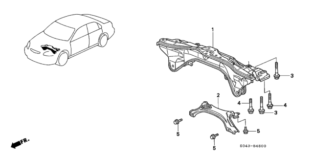 1997 Honda Civic Rear Beam Diagram