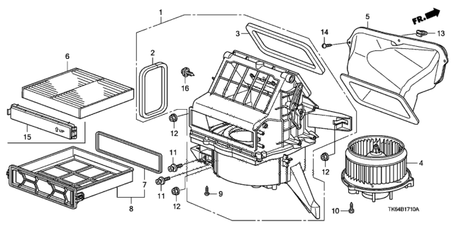 2010 Honda Fit Duct, In. Diagram for 79810-TF0-G00