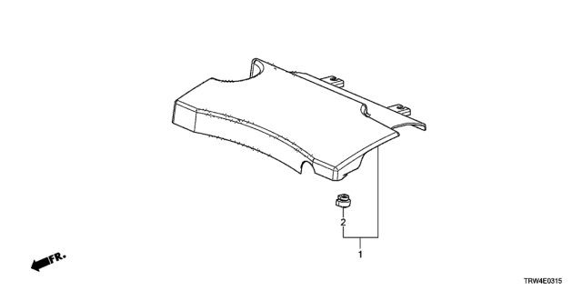 2019 Honda Clarity Plug-In Hybrid Cover Complete Engine Diagram for 12500-5WJ-A01