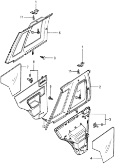 1982 Honda Prelude Lining, R. Side *Y11L* (SOFT IVORY) Diagram for 73826-692-660ZB