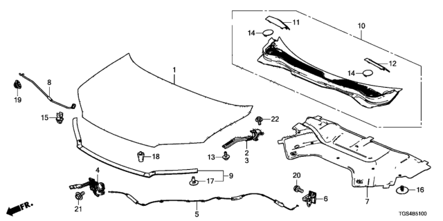 2019 Honda Passport Engine Hood Diagram