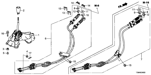 2017 Honda Accord Shift Lever Diagram