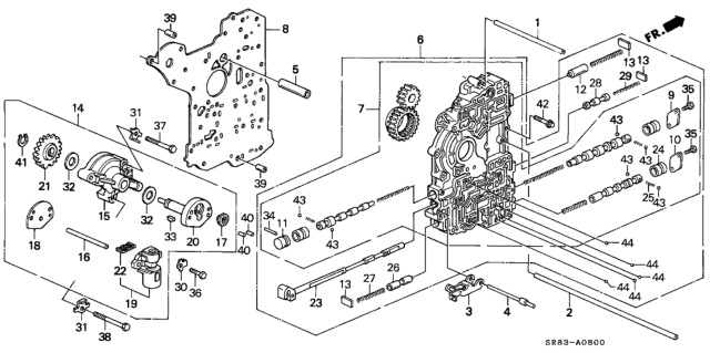 1994 Honda Civic 2 Door EX (ABS) KA 4AT AT Main Valve Body Diagram