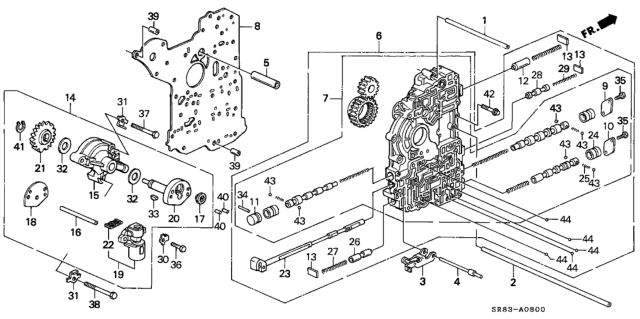 1993 Honda Civic AT Main Valve Body Diagram