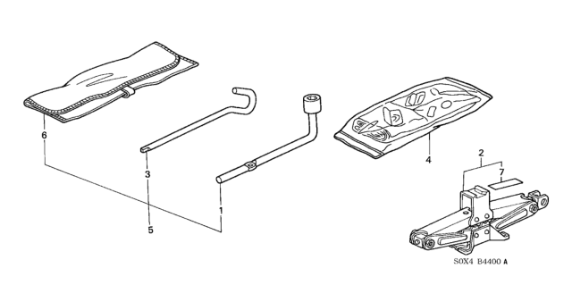 2003 Honda Odyssey Tools - Jack Diagram