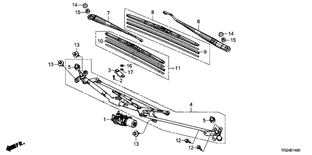 2013 Honda Civic Front Windshield Wiper Diagram